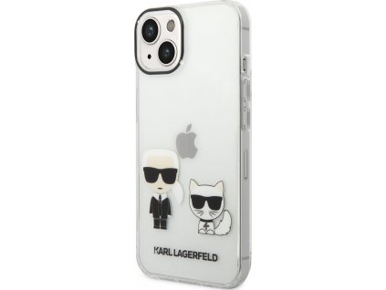 Karl Lagerfeld Ikonik Karl and Choupette Kryt pre iPhone 14 Plus, Transparentný