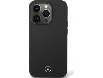 Mercedes Liquid Silikónový Kryt pre iPhone 14 Pro, Čierny