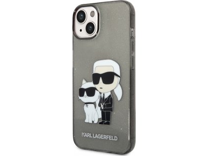 Karl Lagerfeld Glitte Kryt pre iPhone 14 Plus, Čierny