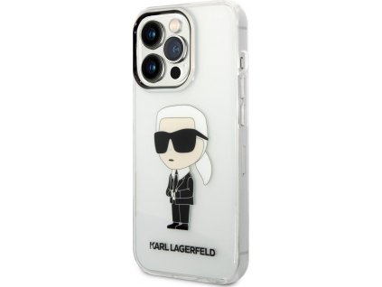 Karl Lagerfeld Ikonik Kryt pre iPhone 14 Pro, Transparentný