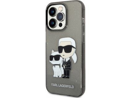 Glitter kryt pre Apple iPhone 14 Pro Max, Karl Lagerfeld, Čierny