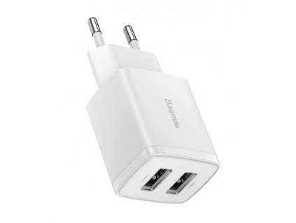 Baseus Nabíjačka Compact 2xUSB 10,5W, Biela