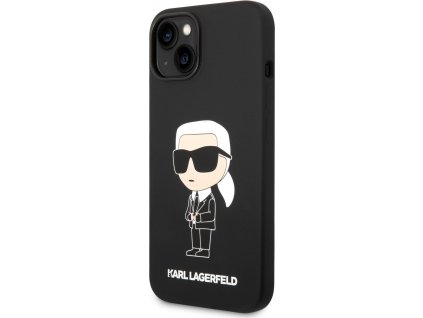 Karl Lagerfeld Silikónový kryt pre iPhone 14 Plus, Čierny