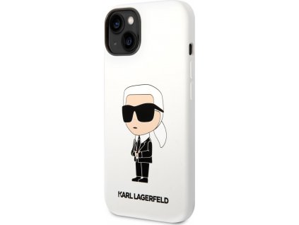 Karl Lagerfeld Silikónový kryt pre iPhone 14 Plus, Biely