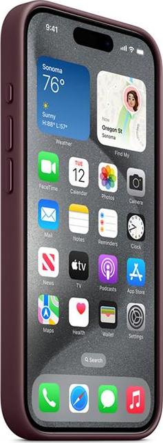 Apple Originál Tkaninový kryt FineWoven s MagSafe pre iPhone 15 Pro Mulberry, MT4L3ZM/A