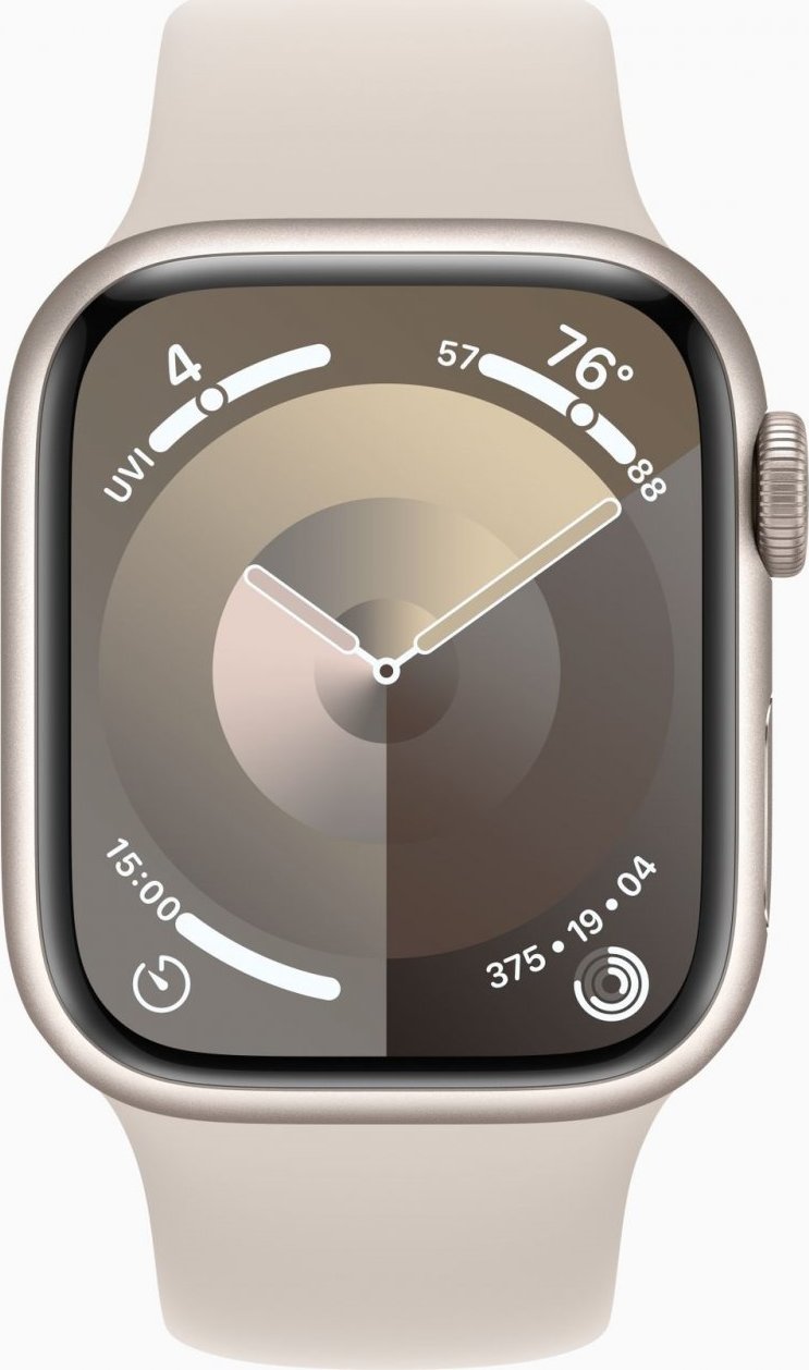 Apple Watch Series 9 GPS 41mm Starlight Aluminium Case with Starlight Sport Band - S/M MR8T3QC/A
