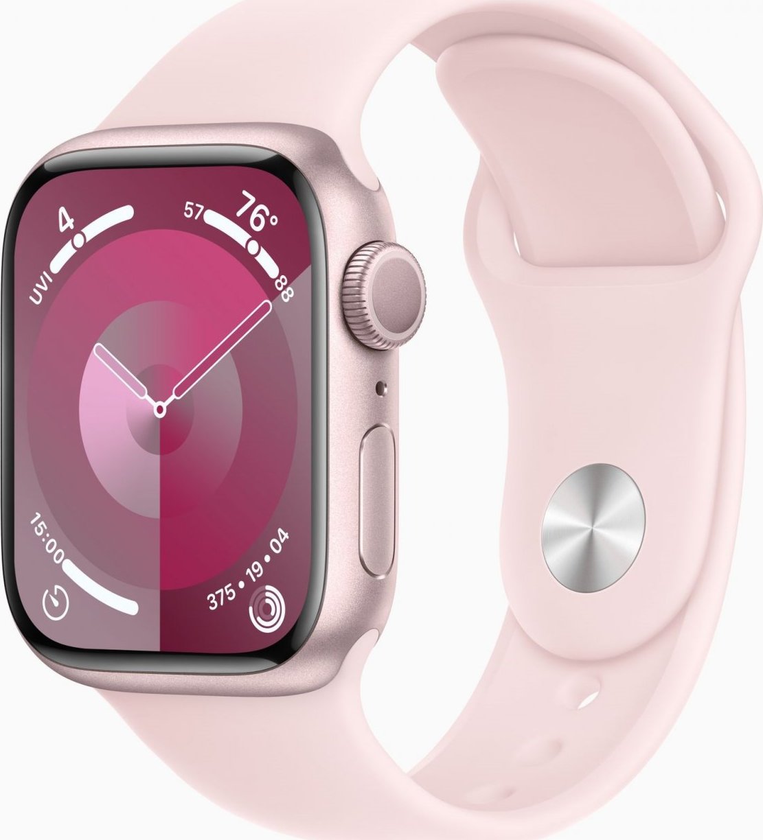 Apple Watch Series 9 GPS 41mm Pink Aluminium Case with Light Pink Sport Band - S/M MR933QC/A