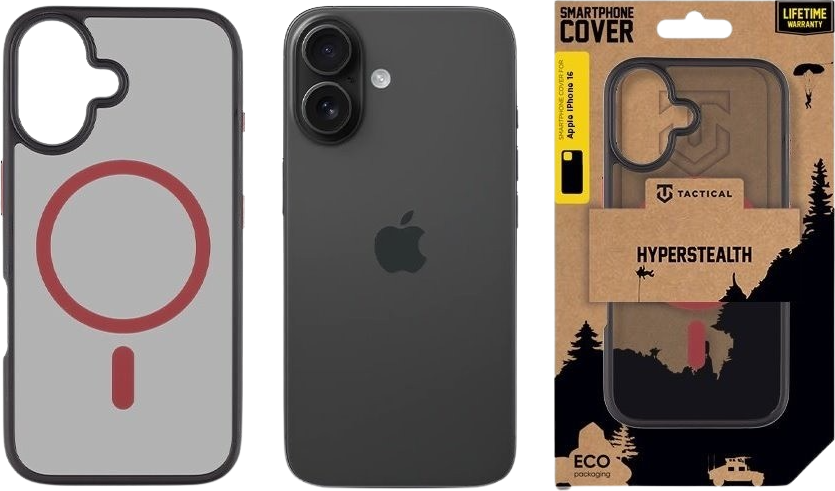 Tactical MagForce Hyperstealth 2.0 Kryt pre Apple iPhone 16 Black/Red