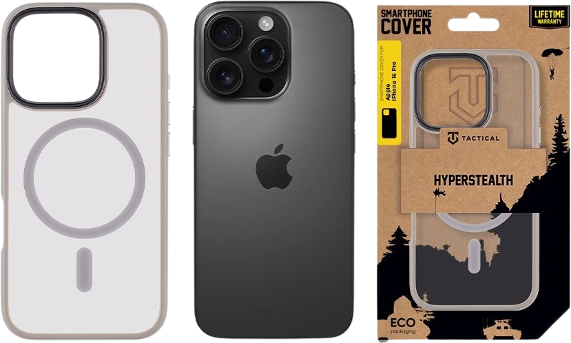 Tactical MagForce Hyperstealth Kryt pre Apple iPhone 16 Pre Light Grey
