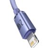 Baseus Crystal Shine CAJY000005 Dátový kábel USB / Lightning 20W 1.2m, Fialový