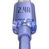 Baseus Crystal Shine CAJY000005 Dátový kábel USB / Lightning 20W 1.2m, Fialový