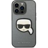 Karl Lagerfeld Saffiano with Karl Head Patch Kryt pre iPhone 14 Pro Max, Sivý
