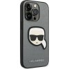 Karl Lagerfeld Saffiano with Karl Head Patch Kryt pre iPhone 14 Pro Max, Sivý
