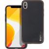 Kožený kryt pre Apple iPhone X/Xs, Forcell, Čierny