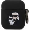 Karl Lagerfeld 3D Logo NFT Karl and Choupette Silikónové Puzdro pre AirPods 1/2, Čierne
