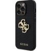 Guess Perforated 4G Glitter Metal Logo Kryt pre iPhone 15 Pro Max, Čierny