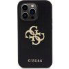 Guess Perforated 4G Glitter Metal Logo Kryt pre iPhone 15 Pro Max, Čierny