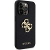 Guess Perforated 4G Glitter Metal Logo Kryt pre iPhone 15 Pro Max, Čierny
