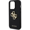 Guess Perforated 4G Glitter Metal Logo Kryt pre iPhone 15 Pro Max, Čierny
