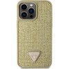 Guess Rhinestones Triangle Metal Logo Kryt pre iPhone 15 Pro Max, Zlatý
