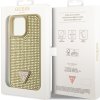 Guess Rhinestones Triangle Metal Logo Kryt pre iPhone 15 Pro Max, Zlatý
