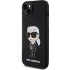 Liquid Ikonik Silikónový kryt pre Apple iPhone 15 Plus, Karl Lagerfeld, Čierny
