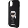 Liquid Ikonik Silikónový kryt pre Apple iPhone 15 Plus, Karl Lagerfeld, Čierny