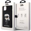 Liquid Ikonik Silikónový kryt pre Apple iPhone 15 Plus, Karl Lagerfeld, Čierny