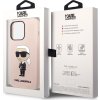 Karl Lagerfeld Liquid Silikónový Ikonik Kryt pre iPhone 15 Pro Max, Ružový