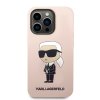 Karl Lagerfeld Liquid Silikónový Ikonik Kryt pre iPhone 15 Pro Max, Ružový