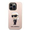 Liquid Silikónový Ikonik kryt pre Apple iPhone 15 Pro Max, Karl Lagerfeld, Ružový