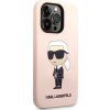 Karl Lagerfeld Liquid Silikónový Ikonik Kryt pre iPhone 15 Pro Max, Ružový