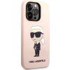 Liquid Silikónový Ikonik kryt pre Apple iPhone 15 Pro Max, Karl Lagerfeld, Ružový
