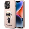 Karl Lagerfeld Liquid Silikónový Ikonik Kryt pre iPhone 15 Pro Max, Ružový