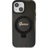 IML Ring Stand Glitter kryt s MagSafe pre Apple iPhone 15, Guess, Čierny