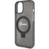 IML Ring Stand Glitter kryt s MagSafe pre Apple iPhone 15, Guess, Čierny