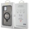 Guess IML Ring Stand Glitter Kryt s MagSafe pre iPhone 15, Čierny