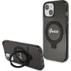 Guess IML Ring Stand Glitter Kryt s MagSafe pre iPhone 15, Čierny