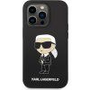 Liquid Ikonik Silikónový kryt pre Apple iPhone 15 Pro Max, Karl Lagerfeld, Čierny