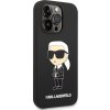 Karl Lagerfeld Liquid Ikonik Silikónový Kryt pre iPhone 15 Pro Max, Čierny