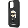 Karl Lagerfeld Liquid Ikonik Silikónový Kryt pre iPhone 15 Pro Max, Čierny