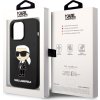 Karl Lagerfeld Liquid Ikonik Silikónový Kryt pre iPhone 15 Pro Max, Čierny