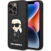 Karl Lagerfeld Liquid Ikonik Silikónový Kryt pre iPhone 15 Pro Max, Čierny