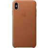 Originál Kožený Kryt pre iPhone XS Max Saddle Brown, MRWV2ZM/A