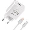 Cestovná Nabíjačka USB-A 10W / USB-A/USB-C Kábel 1m, OBAL:ME, Biela