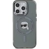 Karl Lagerfeld IML Karl Head Metal Frame Kryt s Magsafe pre iPhone 15 Pro Max, Čierny
