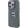 Karl Lagerfeld IML Karl Head Metal Frame Kryt s Magsafe pre iPhone 15 Pro Max, Čierny