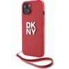 PU Stack Kožený kryt pre Apple iPhone 14, DKNY, Červený