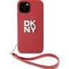 PU Stack Kožený kryt pre Apple iPhone 14, DKNY, Červený