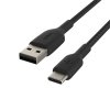 BELKIN Opletaný kábel USB-C / USB-A 2m, Čierny